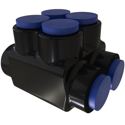PBT2-4-250-F NIMBUS4FLEX 4-Port Type PBT2 Dual Sided Entry Insulated Multi-Tap Connector, 6 AWG to 250 kcmil Aluminum/Flex Copper Conductor