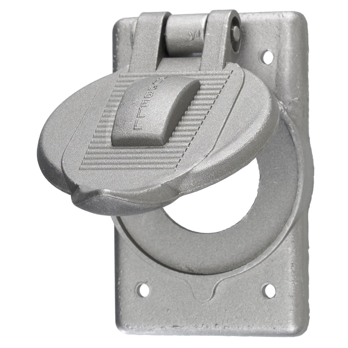 HBL7420 Weatherproof Electrical Box Cover, 1.4 in Dia, 4.56 in L x 2.84 in W x 1.09 in D, Receptacle/Switch Cover, Cast Aluminum