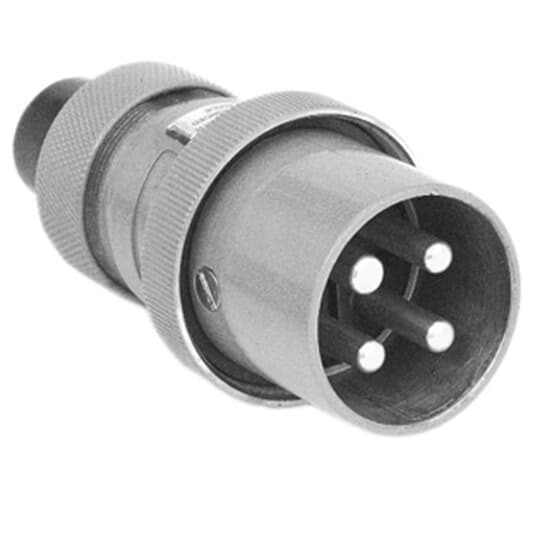 3760 Russellstoll Type FS/FD Male Plug, 250/600 VAC, 20 to 30 A, 3 Poles, 4 Wires