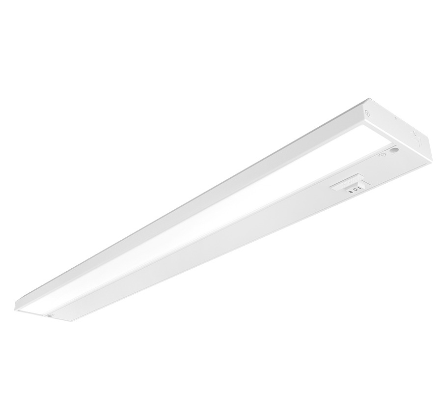 KNOOKFA24W Field Adjustable LED Undercabinet Fixture With Switch, Injection Molded Endcap, 11.7/12.1/13.6 W Fixture, 120 to 277 V, Powder Coated Housing