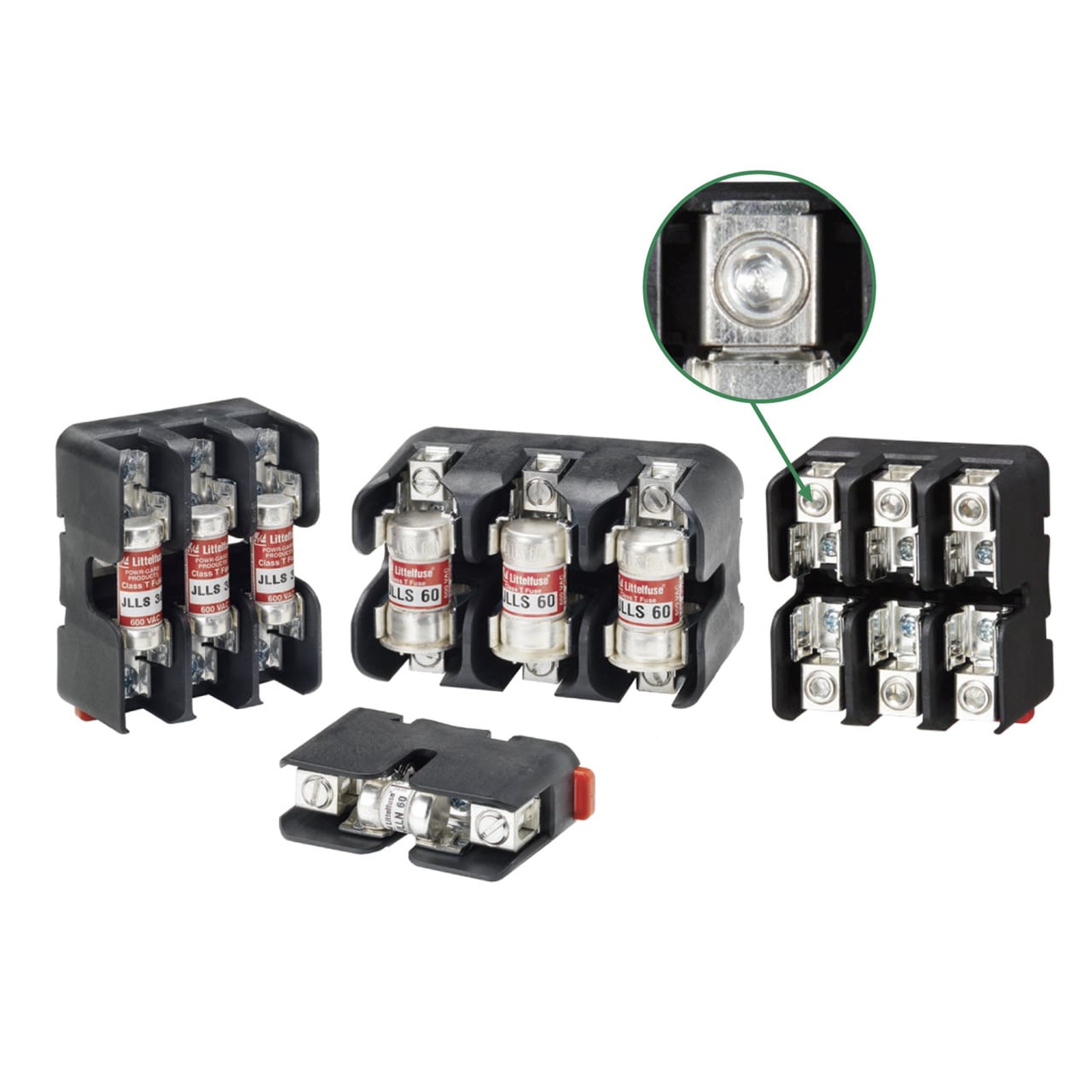 LFT604003CS Powr-Gard Fuse Block, 600 V AC, 400 A, Class: T, 6 AWG to 250 kcmil Wire, 3 Poles