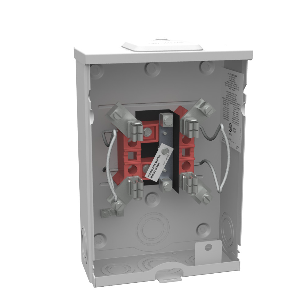 U5934-XL-BLG Single Position Meter Socket, 125 Amp, 1 Phase, Ringless, No Bypass, 4 Term, OH, UG, 600V, Bracket Provision