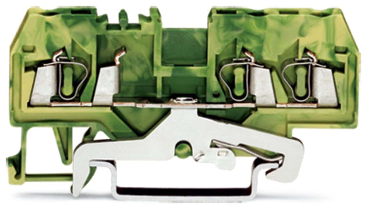 280-687 1-Level Ground Terminal Block, 800 V AC, 24 A, 28 to 12 AWG Wire, DIN Rail Mount