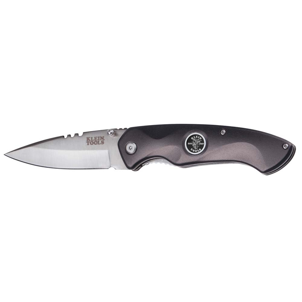 44201 1-Blade Electricians Pocket Knife, 440A Stainless Steel Drop Point Blade, 3-3/8 in L Blade, Dual Thumb Stud Opening, Yes