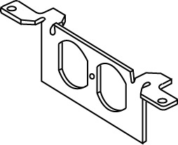 DTB-2-SD 2-Outlet Unassembled Communication Bracket With Duplex Opening, Metal