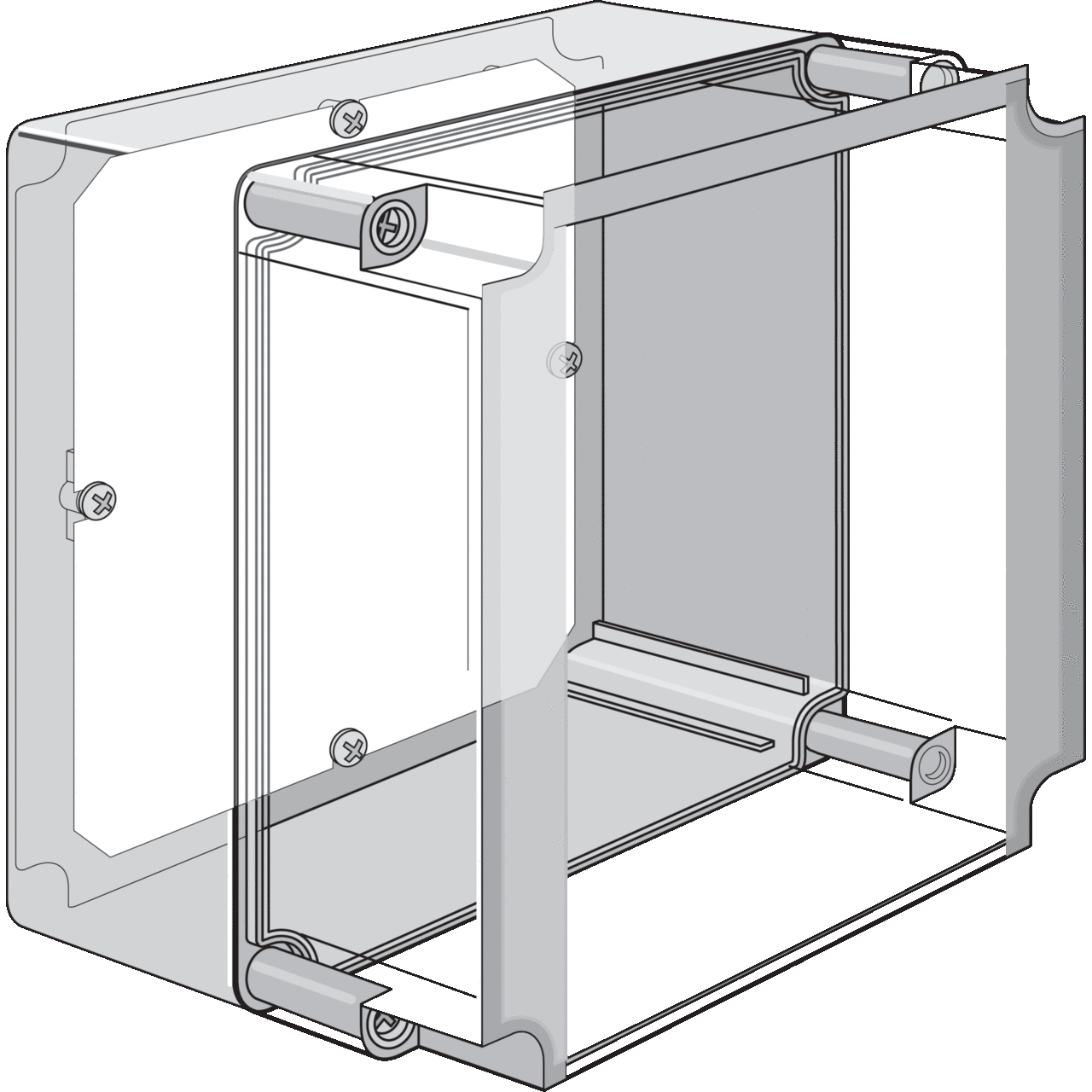 Q1313PE Qline Q41Y Enclosure Panel, 3.86 in W x 3.86 in H, Steel