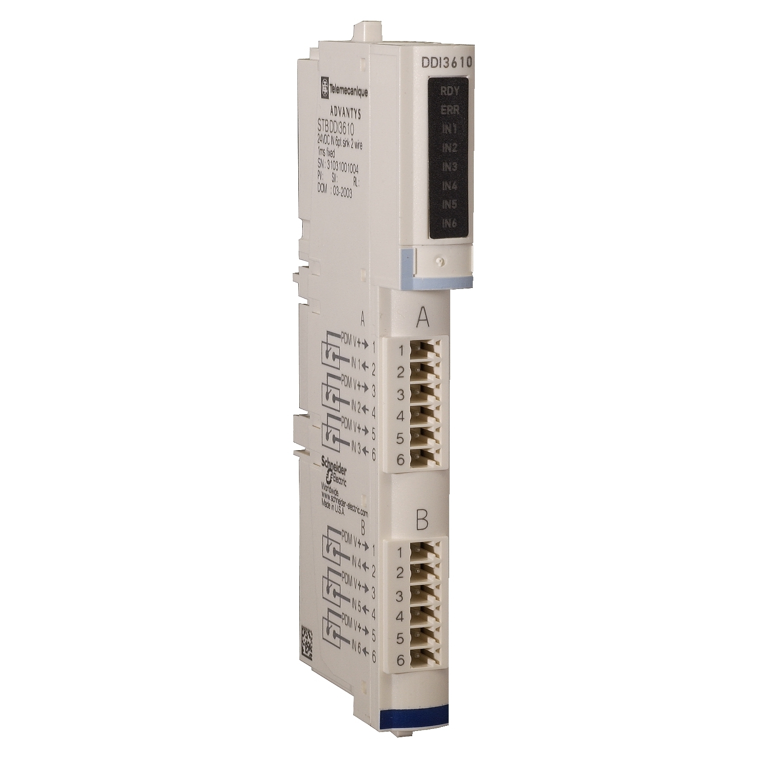 STBDDI3610K Modicon Standard Digital Input Kit, 6 Inputs