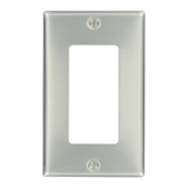 83401 Decora Standard Size Wall Plate, 1 Gangs, 2-3/4 in W x 4-1/2 in H, Aluminum