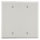 Hubbell Wiring Device Kellems, Wallplates and Box Covers, Wallplate,Non-Metallic, Mid-Sized, 2-Gang, 2) Blank, Box Mount, Light Almond