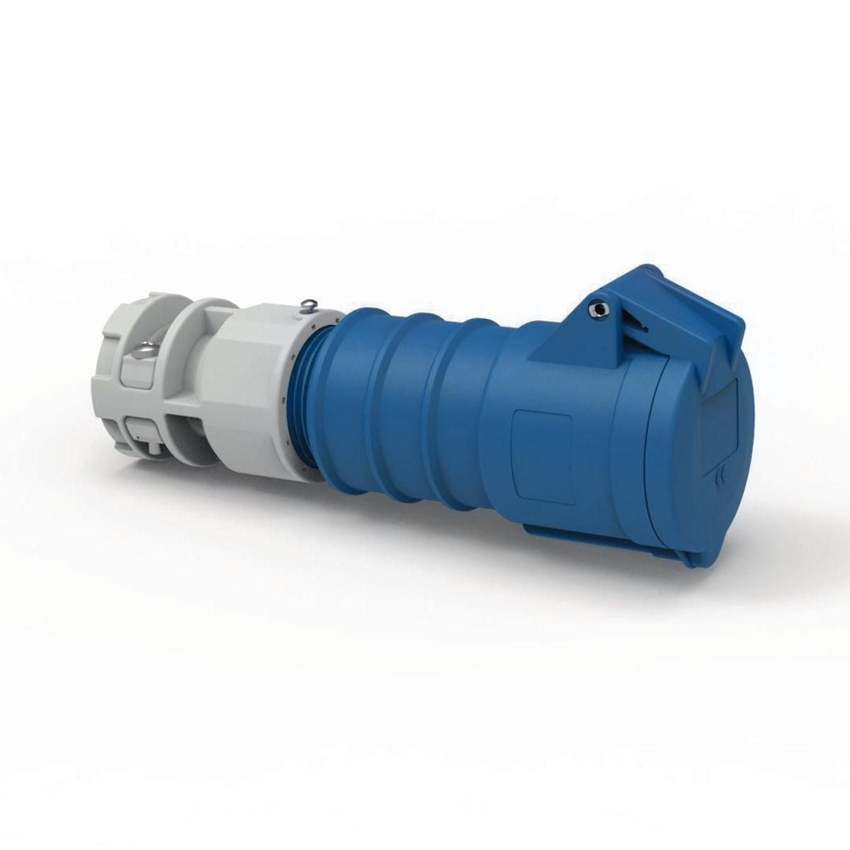 C316C6SA Hubell-Pro Splash Proof Connector Heavy Duty Products- IEC Pin and Sleeve Devices, 220 to 240 V AC, 16 A, 2 Poles, 3 Wires, Blue
