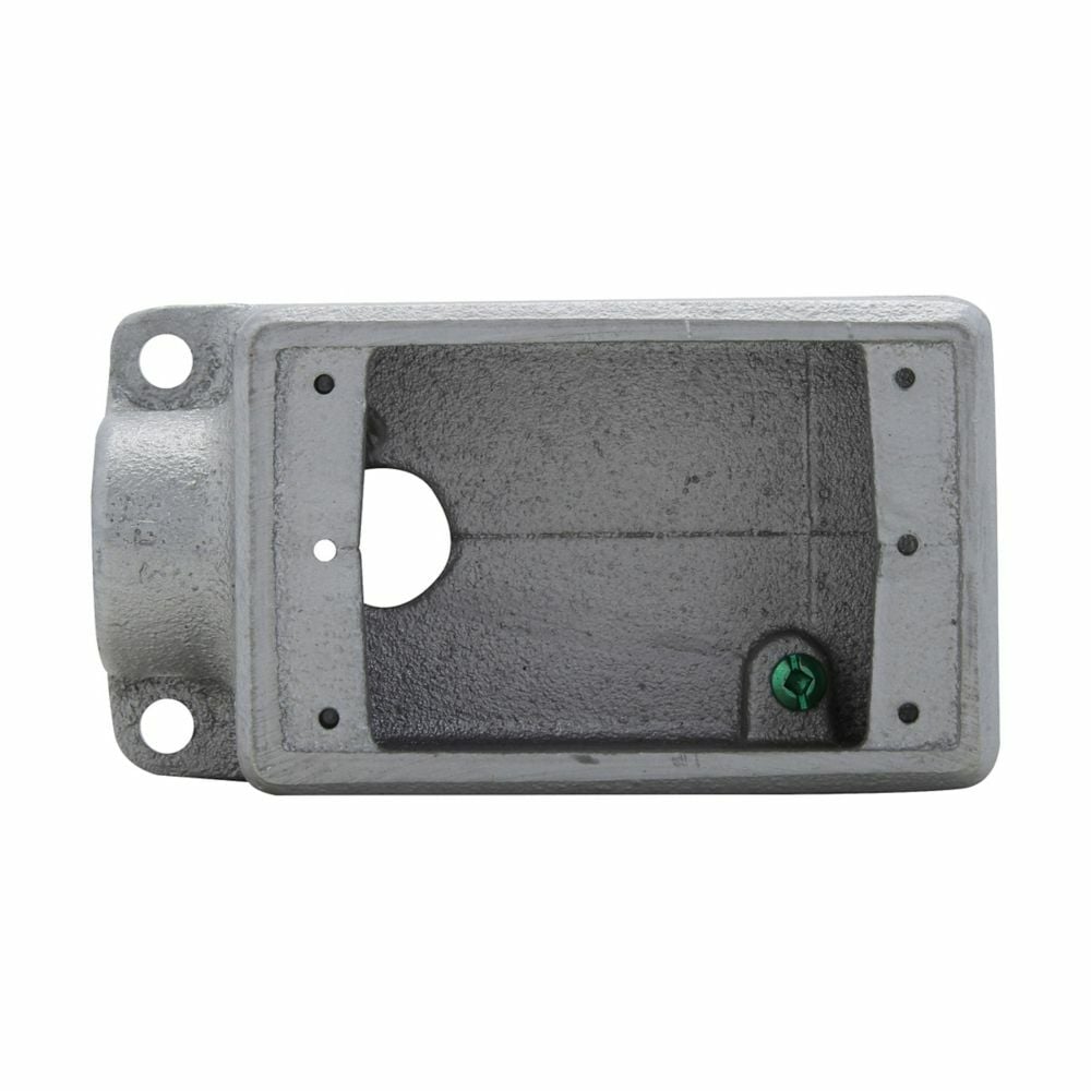 FDLA2 Condulet Type FDLA 2-Entry Back Feed Deep Conduit Device Box, Feraloy Iron Alloy, 1 Gang, 2-3/4 in W x 3-9/16 in D x 5-5/32 in H