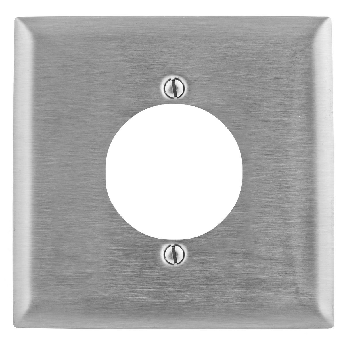 SS702 Non-Magnetic Standard Wall Plate, 2 Gangs, 302/304 Stainless Steel, Metallic
