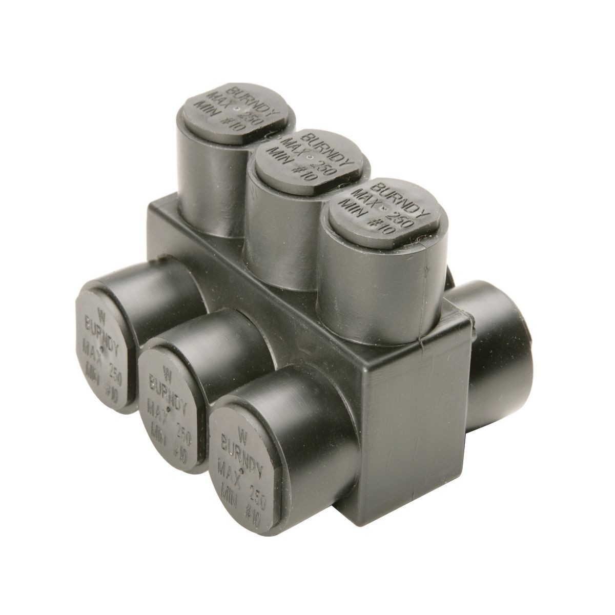1PLD3503 3-Port 2-Sided Entry Multi-Port Connector, 10 AWG to 350 kcmil Aluminum/Copper/Stranded Conductor, Aluminum