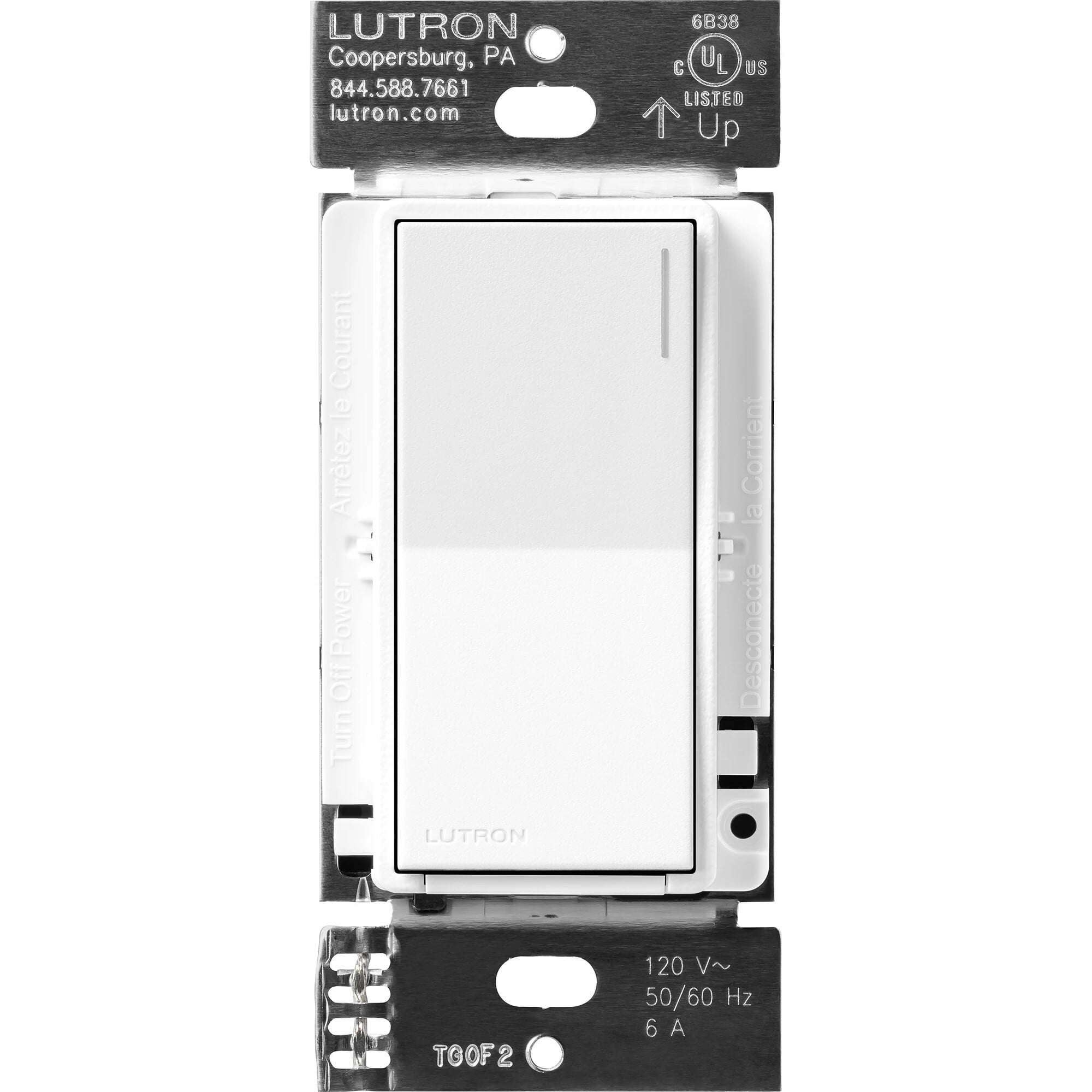 ST-6ANS-BW Sunnata On/Off Switch, 6 Amp Lighting or 3 Amp 1/10 hp Motor, 1 Pole/Multi-Location, Brilliant White