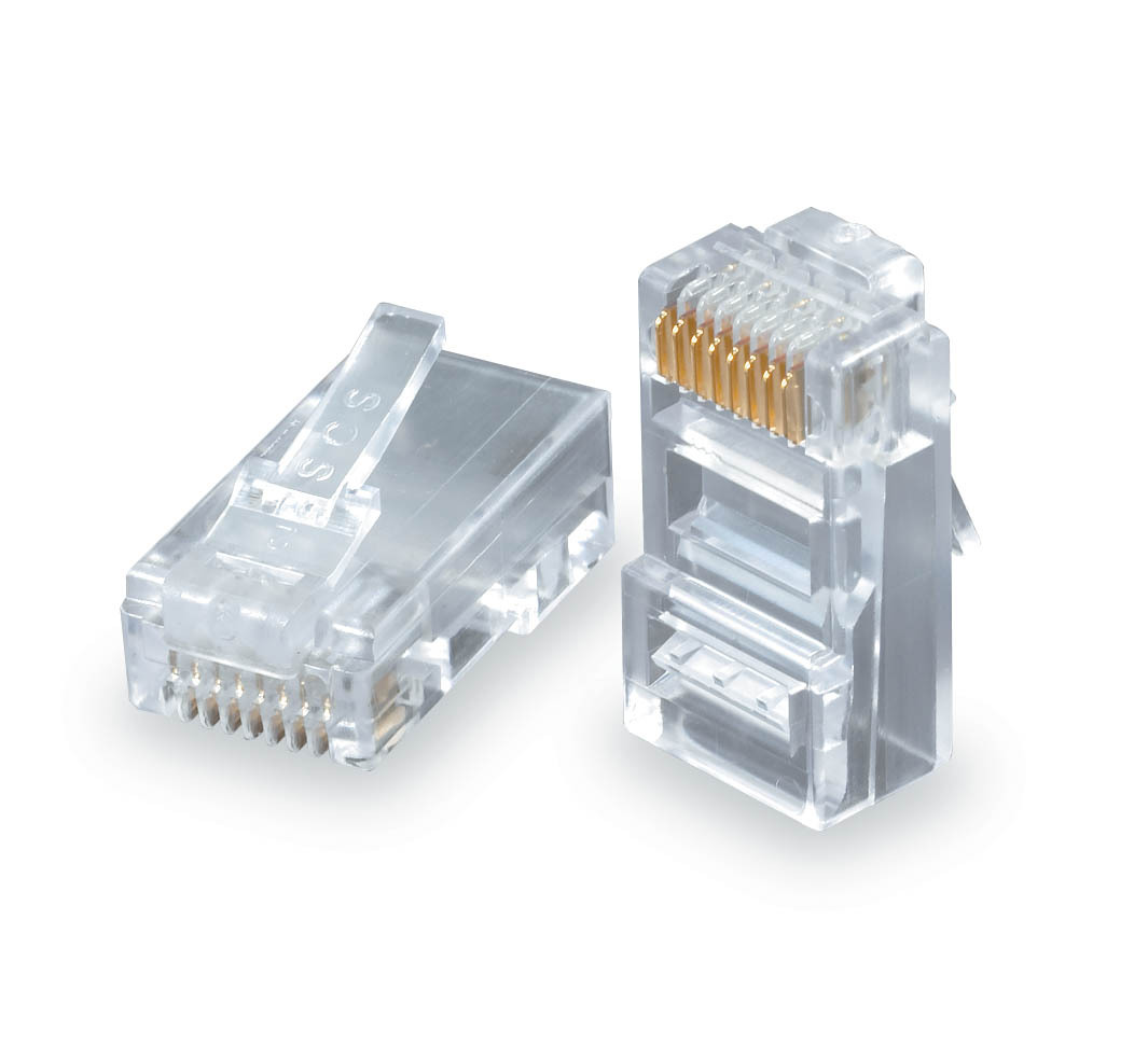 RJ12 6P/6C Plug for 24 AWG UTP Solid Cable - 100 Pack