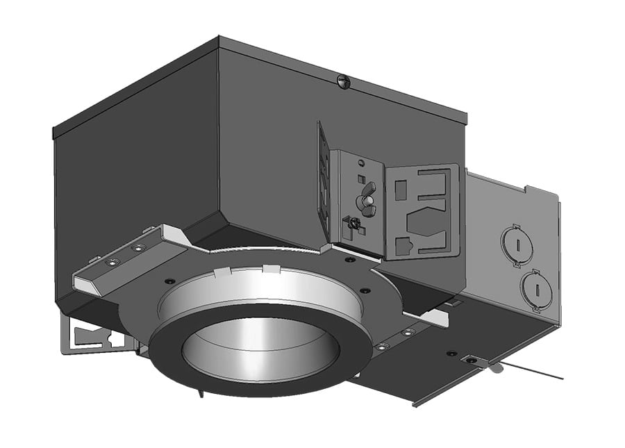 NDIC4R20D 4 in Constant Current Insulation Contact Rated Round Rough-In Recessed Lighting Housing With 0 to 10 VDC Universal Dimming Driver, 120/208/240/277 V AC, 5 in Dia Ceiling Opening