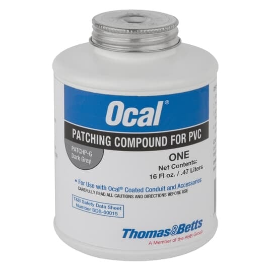 PATCHP-G Ocal Touch-Up Patching Compound, 16 oz Brush-In Cap Bottle, Dark Gray