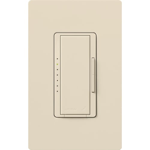 RRD-10D-LA Maestro RF Dimmer for RA2 Select/RA3 Systems, 1000W Incandescent/Halogen, 800W MLV, 1 Pole/Multi-Location, 120V, Light Almond