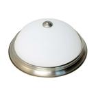 13 in. LED Flush Dome Fixture - Brushed Nickel Finish with Frosted Glass
