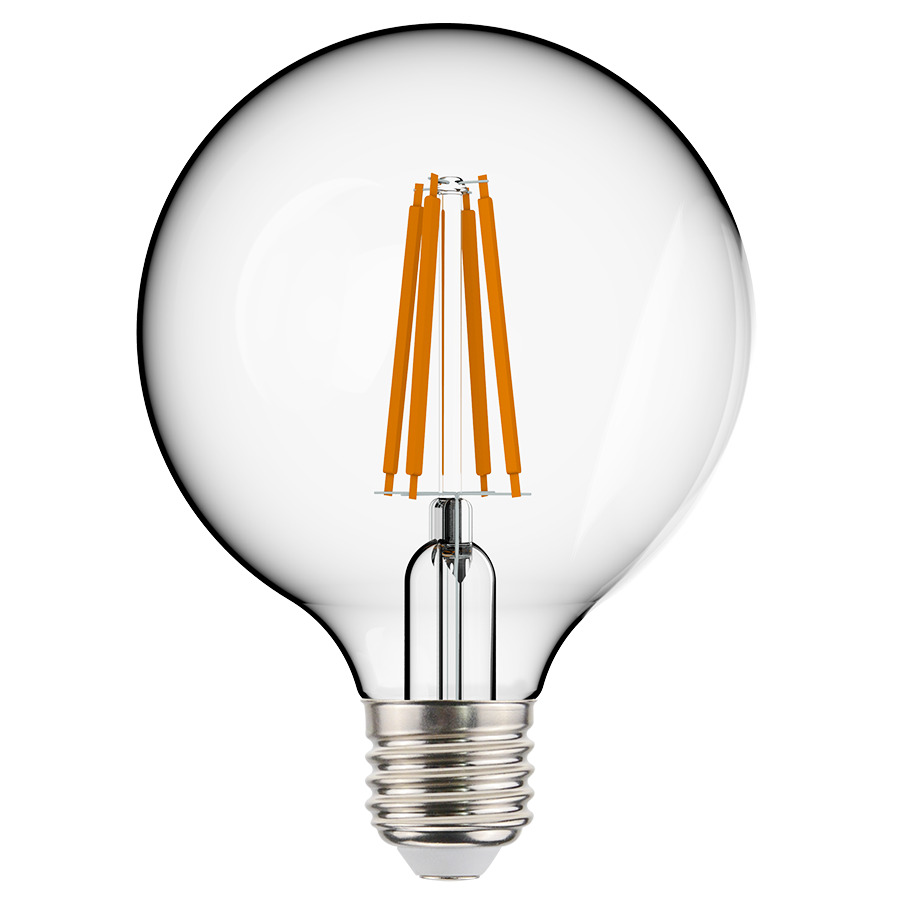 G25-5-E26-927-F-C Decorative Dimmable LED Filament Lamp, 5 W, 60 W Incandescent Equivalent, E26 Lamp, G25 Shape, 500 Lumens