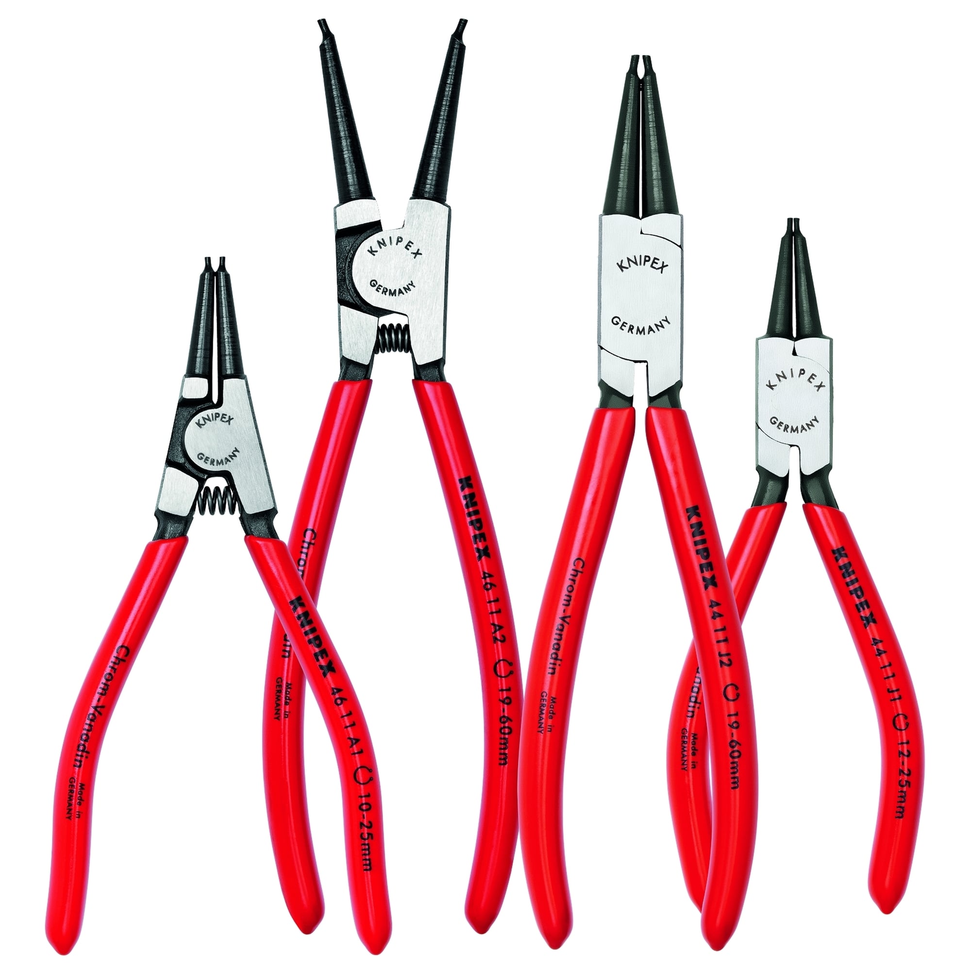 9K 00 19 51 US Plier Set, External, Internal, 4 Pieces, DIN 5254 B, DIN 5256 D