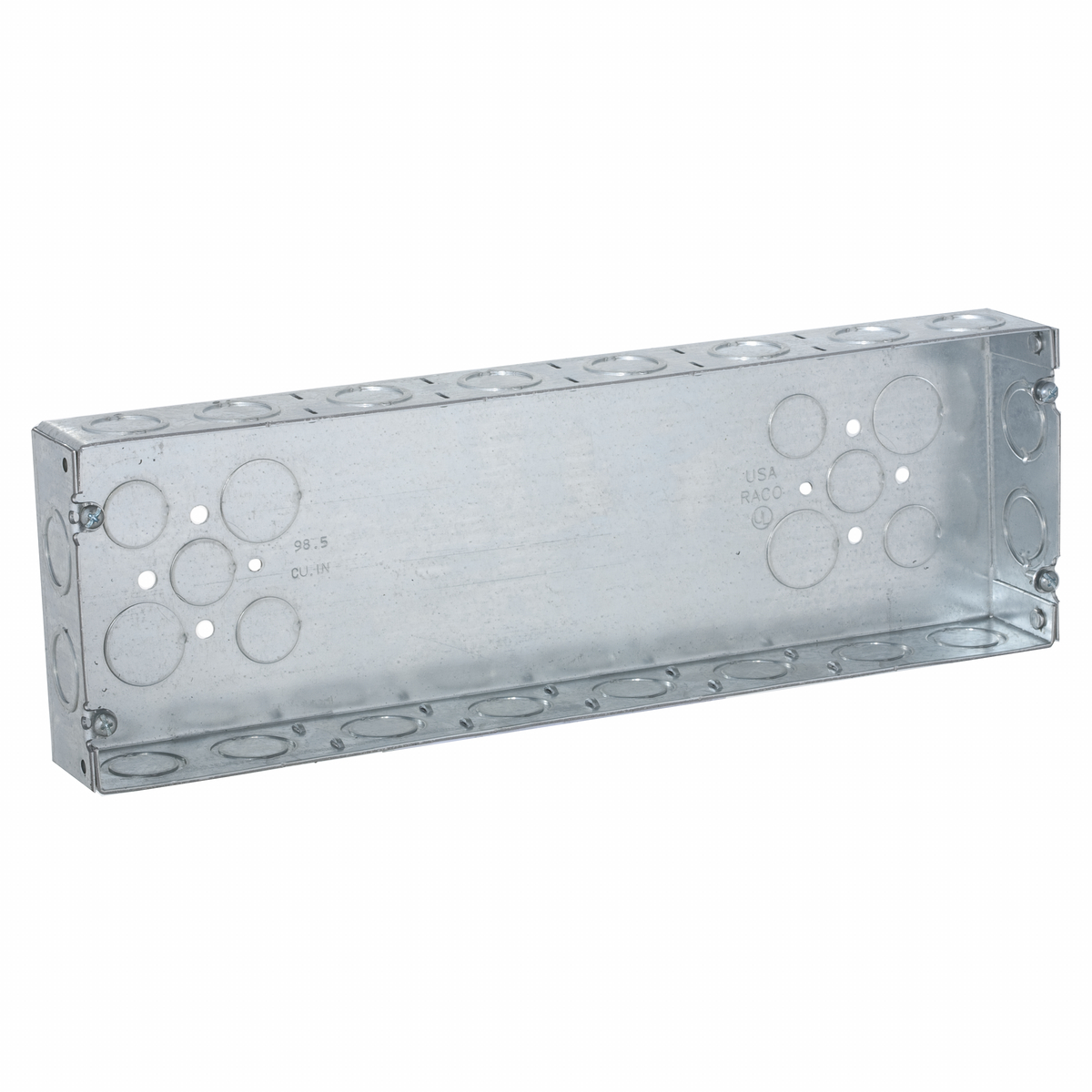 955 Gang Box, Steel, 98.5 cu-in Capacity, 6 Gangs, 30 Knockouts