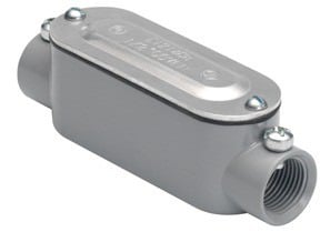C-37CG Bridgeport Type-C Conduit Body With Cover, Neoprene Gasket, 2-1/2 in Hub, 7, 157.4 cu-in, Die Cast Aluminum, Enamel Painted