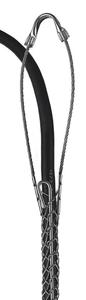 02203017 Standard Duty Rod Closing Split Mesh Single Eye Single Weave Support Grip, 161 lb Breaking Strength, 1 to 1.24 in Cable, Bronze, TiN Coated