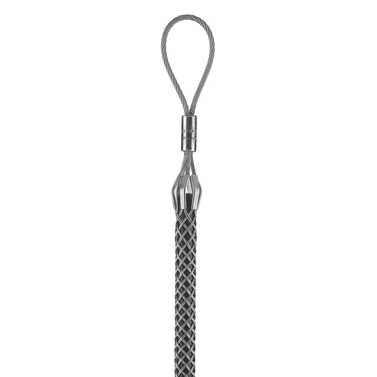 33041085 Standard Type T Short Non-Mounted Pulling Grip, 1 to 1.49 in Dia Cable, 24 in L Mesh, 1920 lb Load, Galvanized Steel