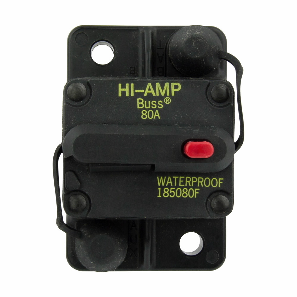185080F-01-1 18X Type III-PTT Circuit Breaker, 42 V DC, 80 A, 3 kA, 1 Pole
