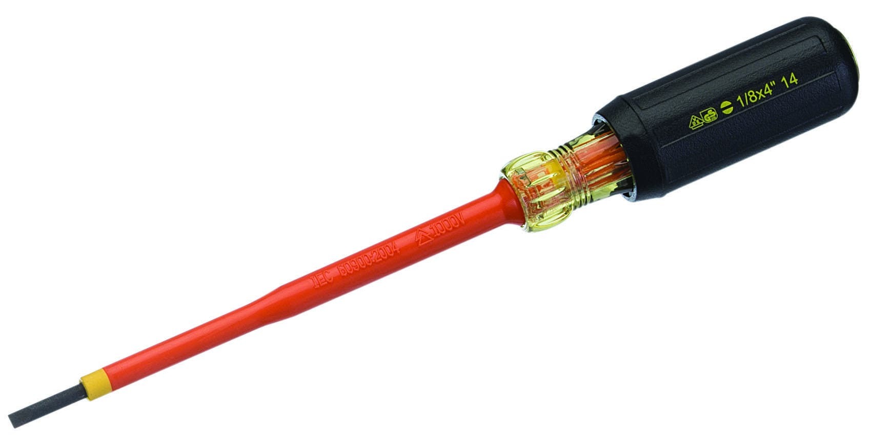 35-9149 Screwdriver, 1/8 in Slotted Point, 6-3/4 in OAL, Acetate Handle, Black Oxide