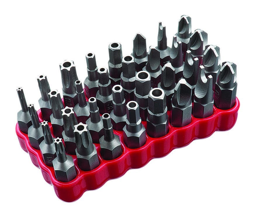 35-933TP Torx Tamperproof Bit Block, 32 Pieces, For Use With Standard Multi-Bit Screwdrivers, Round Shank