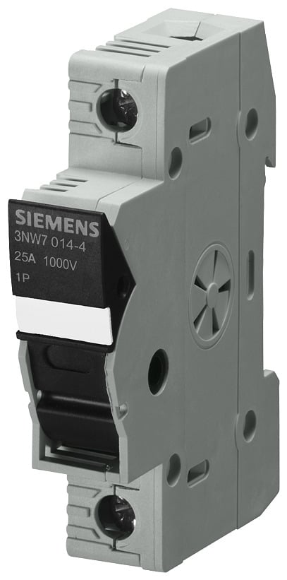 3NW7014-4 Sentron SZ NH0 Sealable Cylindrical Fuse Holder With LED Signal Detector, 1 kV AC, 25 A, Class: gPV, 18 to 4 AWG Wire, 1 Poles