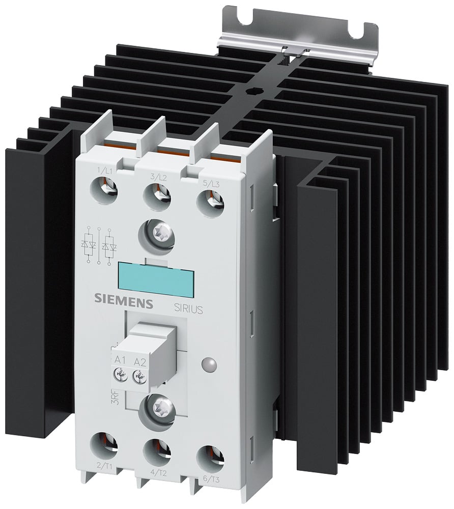 3RF2440-1AB45 3-Phase Zero Point Switching Solid State Contactor, 48 to 600 V AC, 4 to 30 V DC V Coil, 40 A, 3NO Contact, 3 Poles