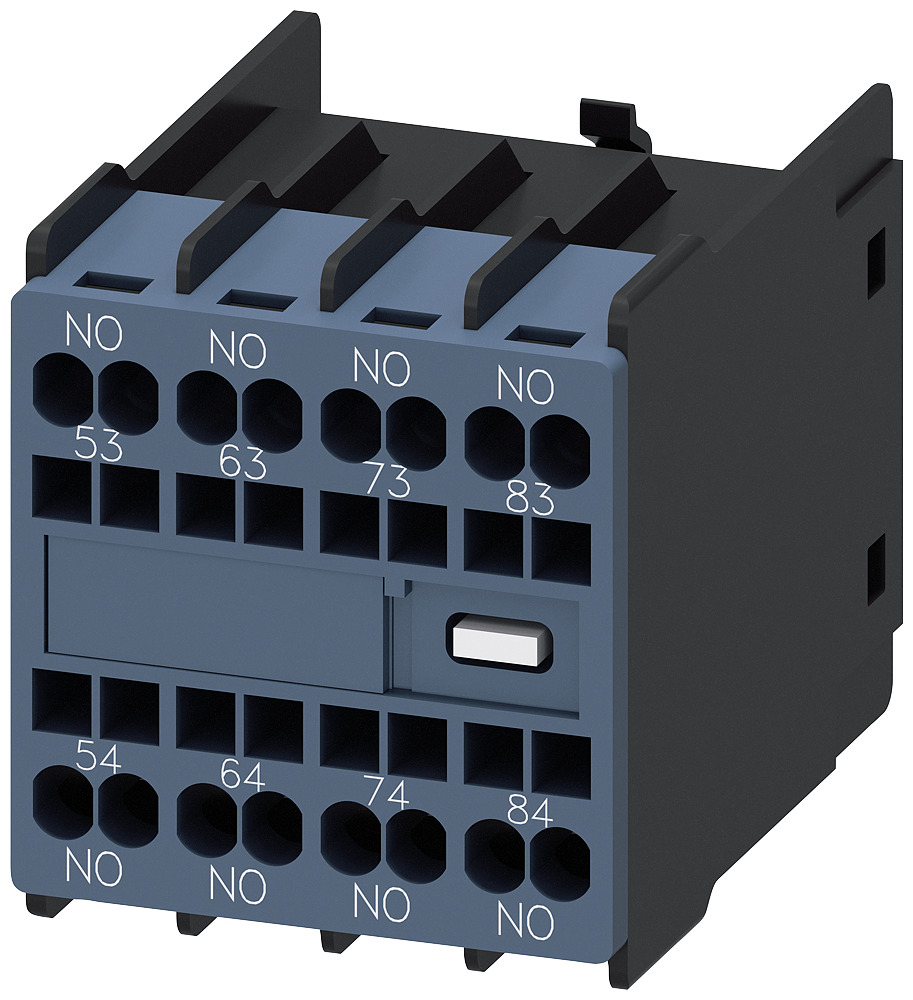 3RH29112XA400MA0 Sirius Auxiliary Switch Block, 690 V AC/600 V DC, 1/0.26 A, 4 Contacts