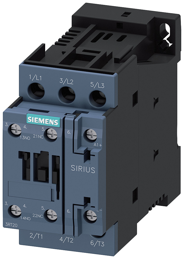 3RT20241BB40 Sirius Power Contactor, 24 V DC V Coil, 12 A, 3NO Contact, 3 Poles