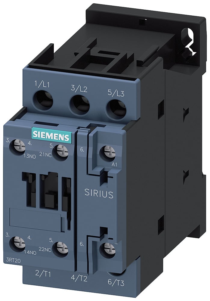 3RT20261AC20 Sirius Power Contactor, 24 V AC V Coil, 25 A, 3NO Contact, 3 Poles