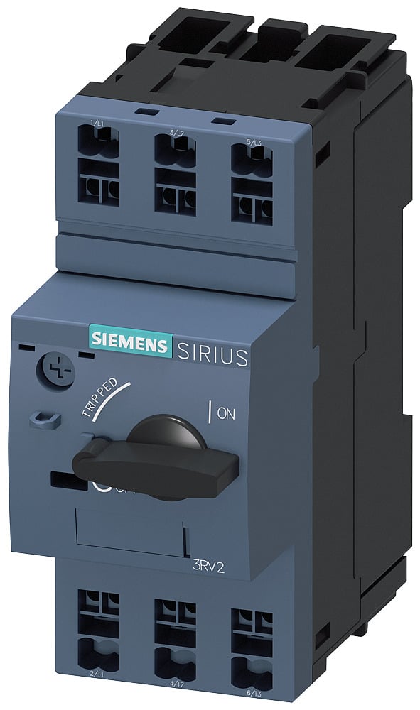3RV20111BA20 Sirius Motor Protection Circuit Breaker, 690 V AC, 1.4 to 2 A, 10 kA Interrupt, 3 Poles, Thermal Magnetic Trip