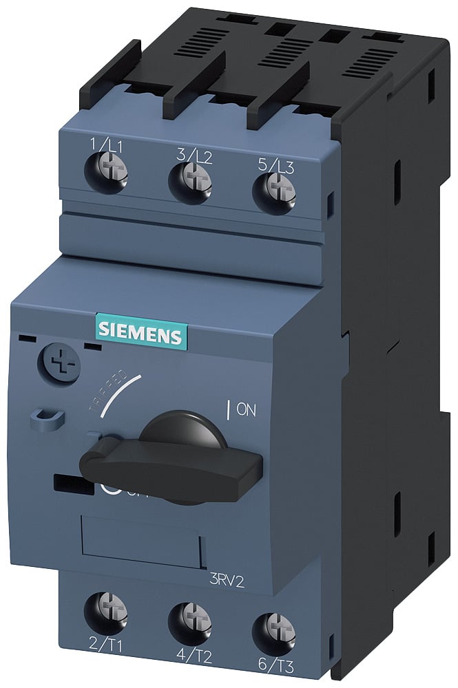3RV20111DA10 Sirius Type 3RV2 Motor Protection Circuit Breaker, 690 V AC, 2.2 to 3.2 A, 10 kA Interrupt, 3 Poles, Thermal Magnetic Trip