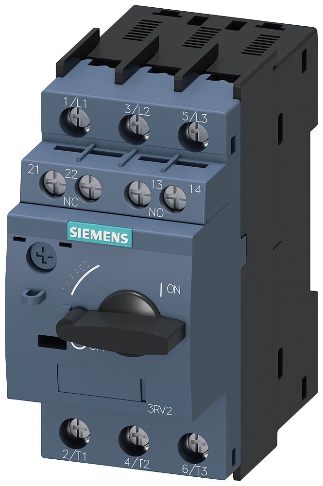 3RV20111KA15 Sirius Type 3RV2 Motor Protection Circuit Breaker, 690 V AC, 9 to 12.5 A, 4 kA Interrupt, 3 Poles, Thermal Magnetic Trip