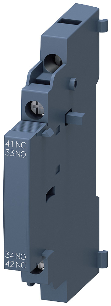 3RV29011A Sirius 2-Pole Lateral Auxiliary Switch, 690 V AC, 10 A, For Use With 3RV2 Circuit Breakers, Screw Connection