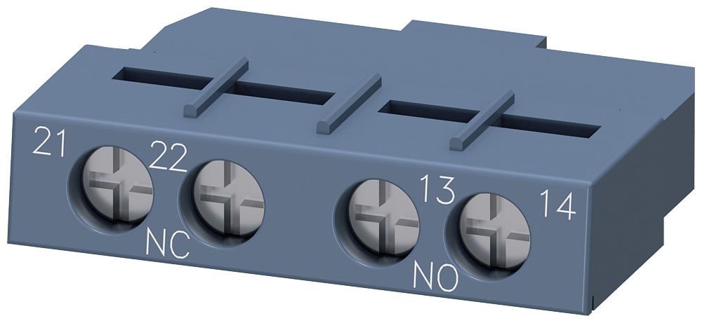 3RV29011E Sirius Transverse Auxiliary Switch, 230 V AC, 2.5 A, For Use With 3RV2 Motor Starter Protectors/Circuit Breakers, Screw Connection