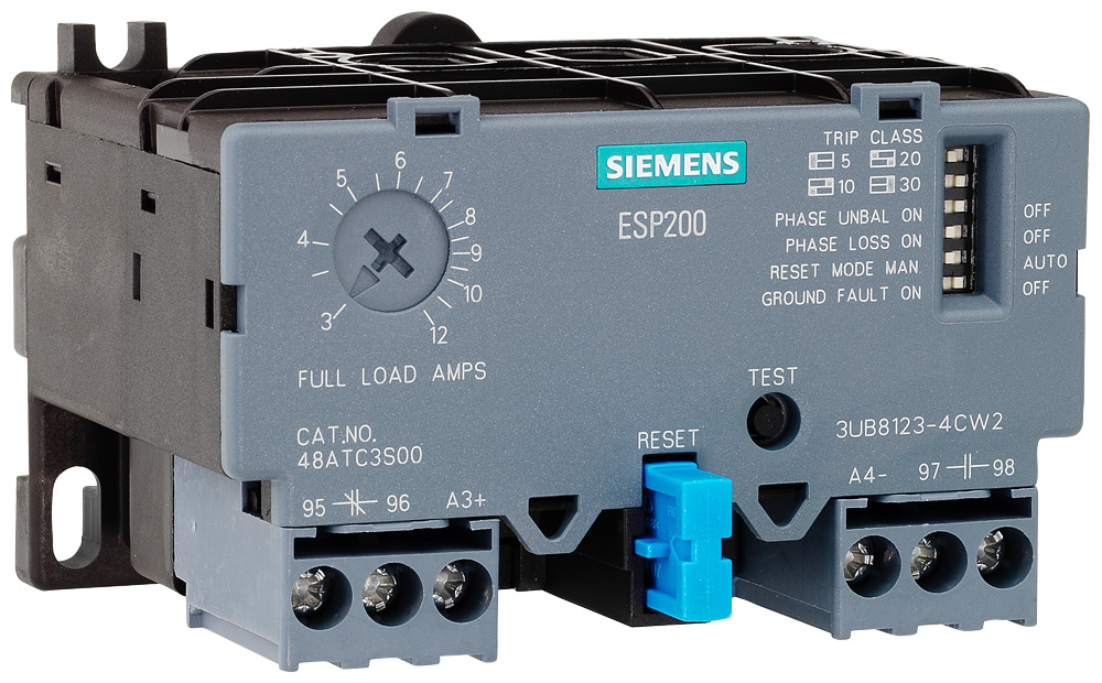 3UB81234DW2 ESP200 3-Phase Solid State Overload Relay, 5.5 to 22 A, 1NO-1NC 1 Form A/1 Form B Contact