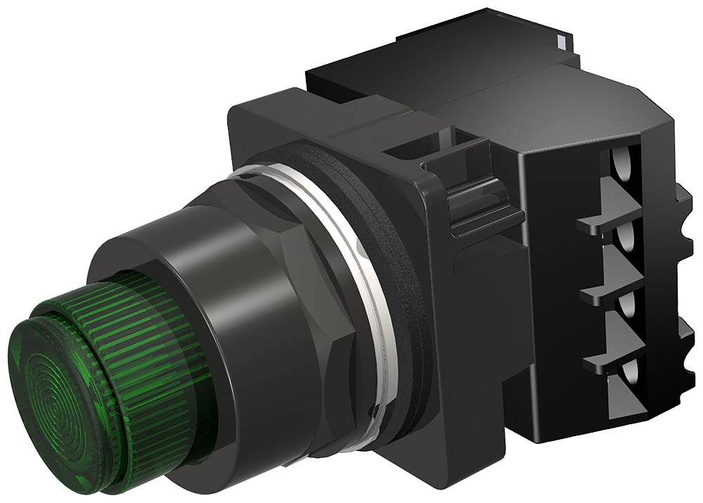 52BT6D3AB Command 52 Illuminated Push Button, 30 mm, 1NO-1NC Contact, Green