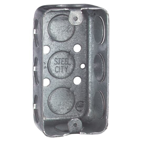 5835112-30L Steel City Drawn Construction Utility Box, Steel, 10.3 cu-in, 1 Gang, 1 Outlet, 10 Knockouts