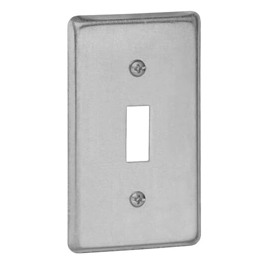 58C30-25R Steel City Outlet Utility Box Cover, 4 in L x 2-1/8 in W x 1/4 in D, Single Toggle Switch Cover, Steel