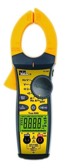 61-765 TightSight 760 Clamp Meter, 750 V AC/999.9V DC, 660A, 9999 Ohm, 20 to 400 Hz, 1.42 in Jaw, LCD Display