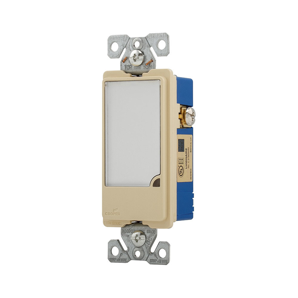 7737V-BOX Dimmable Nightlight, (3) LED Lamp, 1 W Fixture, 120 V AC, Ivory Housing