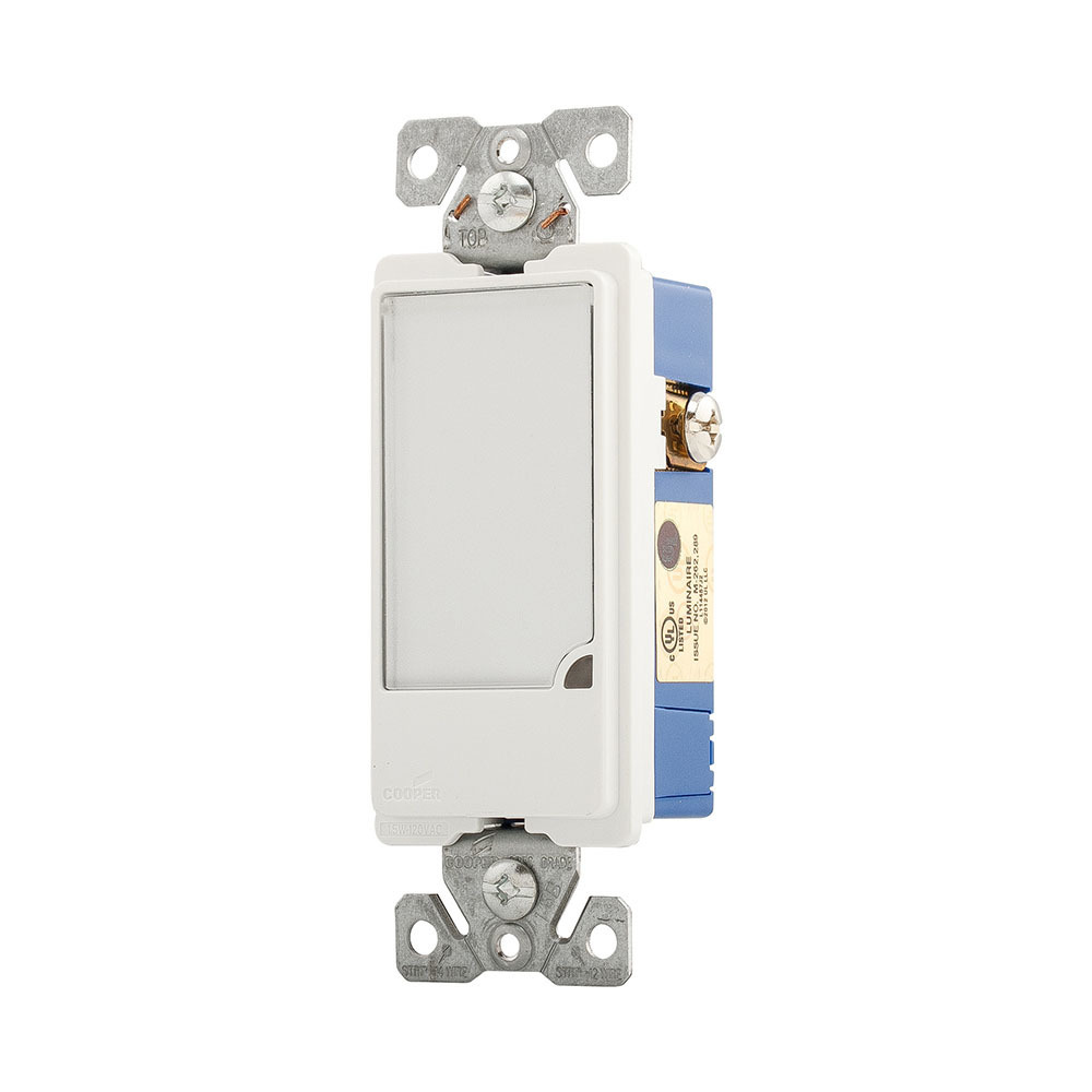 7737W-BOX 1-Pole 3-Wire Combination Device Dimmable Full Hallway Night Light, LED Lamp, 1 W Fixture, 120/277 V AC, White Housing