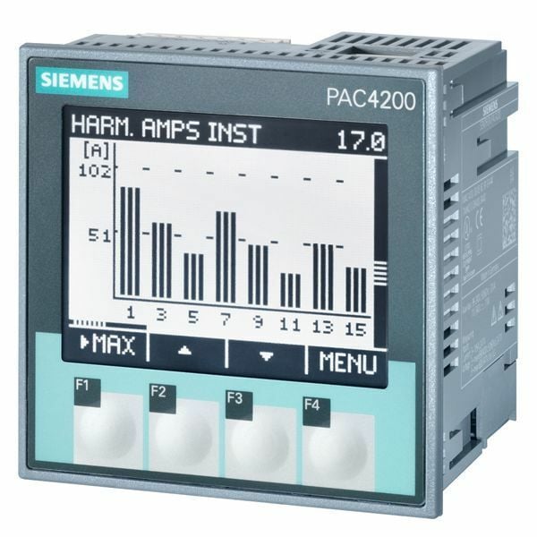 7KM42120BA002AA0 Sentron 7KM PAC4200 Power Meter, 600 L-L/400 L-N V AC, 5 A, 45 to 65 Hz, 55 Ohm